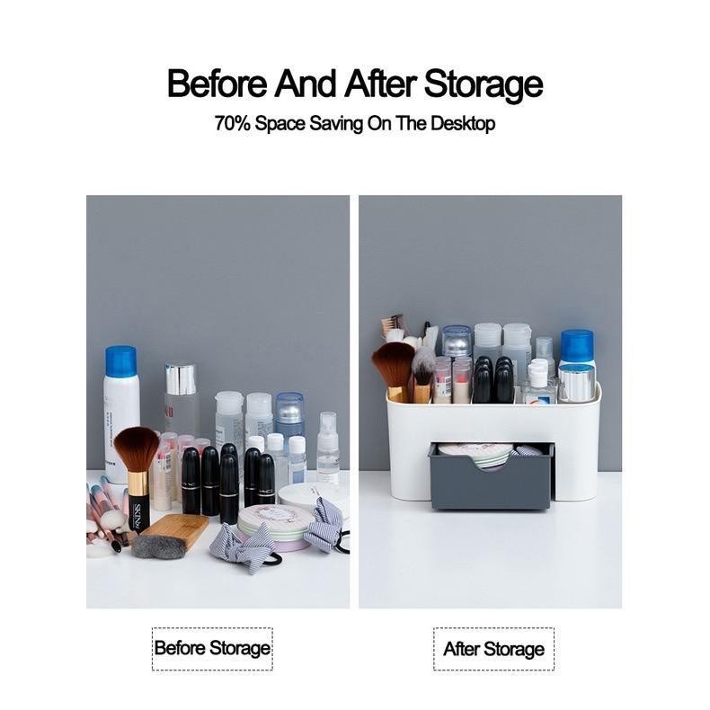 Rak Kosmetik Plastik Kotak Tempat Peyimpanan Alat Make Up Atk Perhiasan Serbaguna/Laci Kosmetik Mini