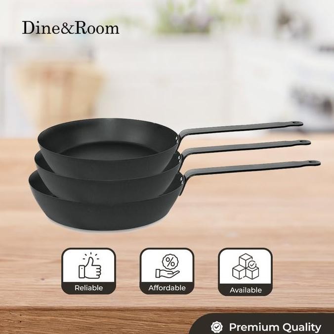 BEBAS ONGKIR - CARBON STEEL FRYING PAN / BLACK FRYING PAN / FRYING PAN / WAJAN MASAK