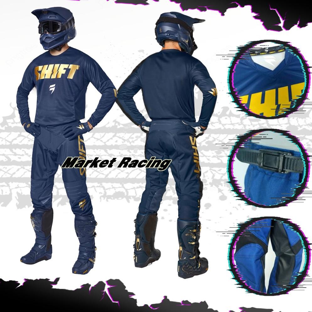 df-8 th-23 Tshirt Kaos Jersey Baju Set Celana Motor Trail Cross Motocross Jerset Trabas F0X HITAM AB