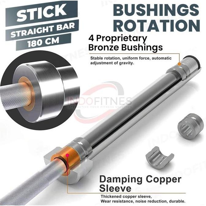 Terlaris Bodymaster Stick Olympia 180Cm Dumbell Olympic Bar Barbel Gym Chrome Ready Stok