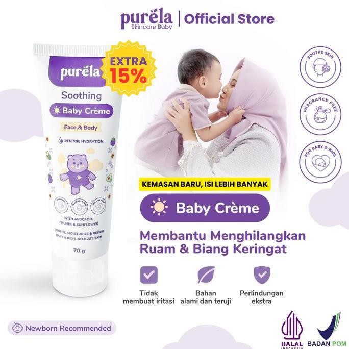 Purela Baby Cream Baru 70gr Perawatan Pemutih Kulit Wajah Bayi