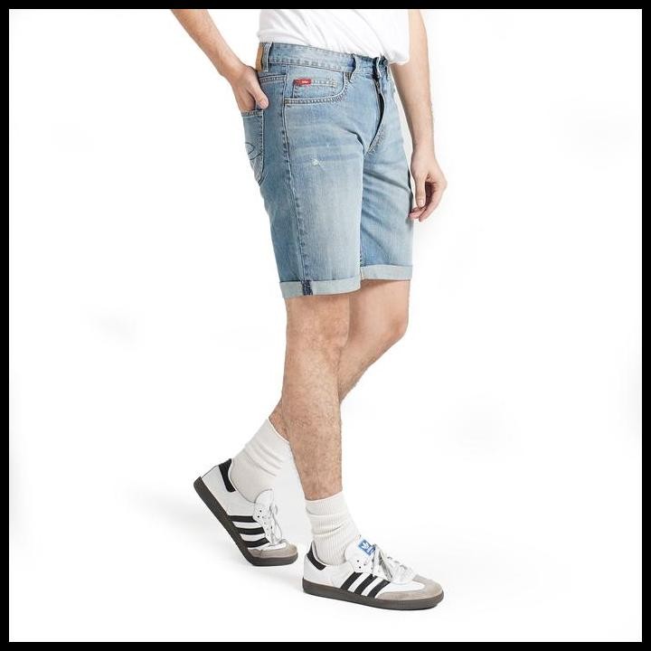 Lee Cooper Jeans Short Roll Up Ripped Light Blue Original Best Seller