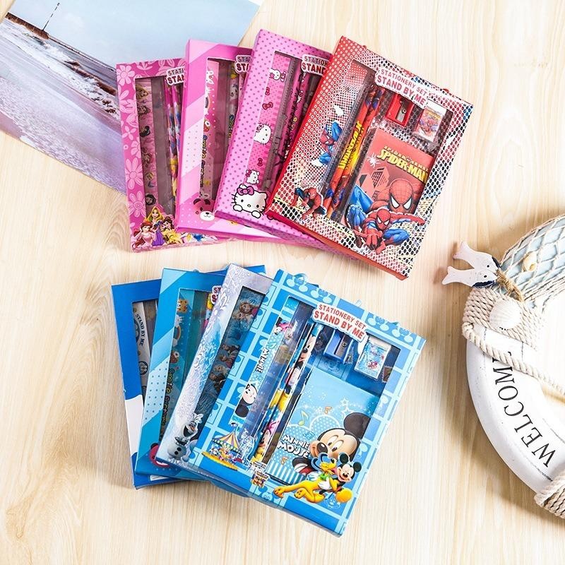 

Wm Stationery Set + Notes 6In1 / Paket 6 Pcs Alat Tulis Buku Penghapus Rautan Penggaris Pensil Notebook Motif Gambar / Perlengkapan Menulis Anak Sekolah Kantor Multifungsi / School Supplies For Child Writing Gift Eraser Ruler