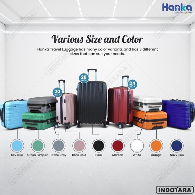 Dijual. Koper 20, 24, 28 Inch Hanka - Koper Abs Koper Bagasi Koper Kabin