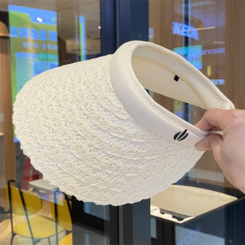 Lace Sun Protection Topless Hat Outdoor Travel Sun Hat Vacation Beach Sun Hat