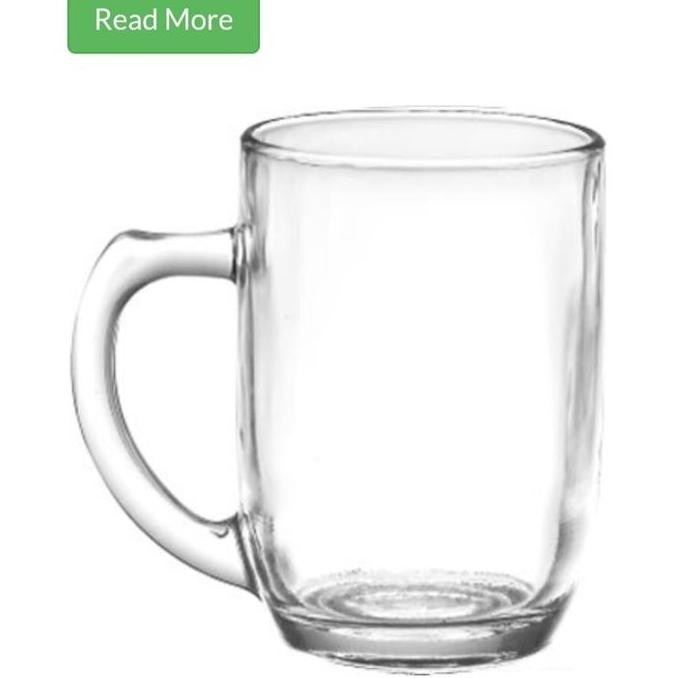 ```````] Gelas Gagang Kaca Bening Besar | Gelas Minum Air Kopi Teh Panas Murah