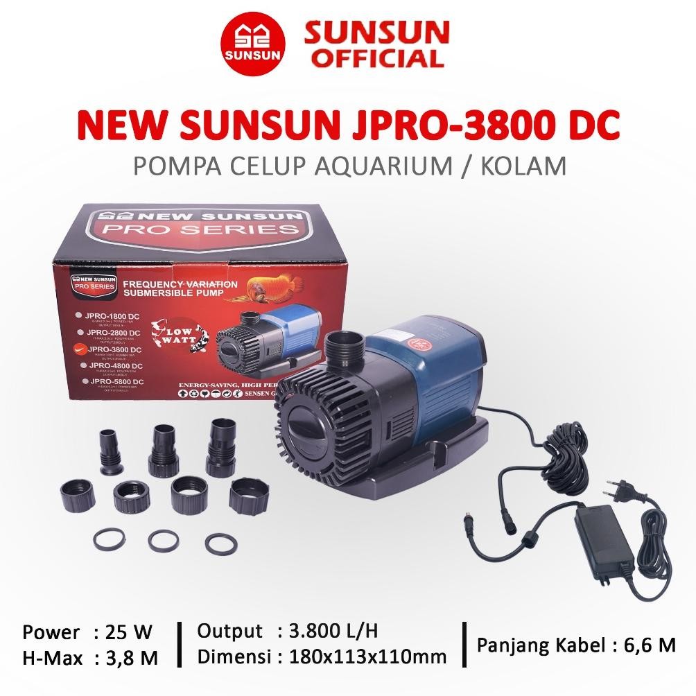 RIMBA-12 NEW SUNSUN JPRO 3800 DC POMPA CELUP KOLAM AQUARIUM
