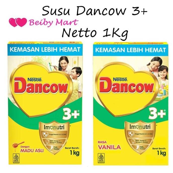 

BARU SUSU DANCOW 3+ VANILA / MADU / COKLAT NETTO 1 KILOGRAM