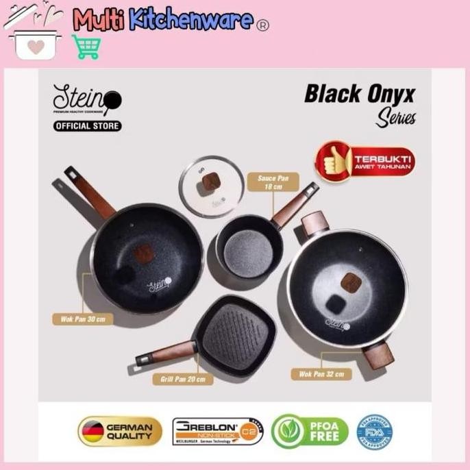 Paket Onyx Complete Set Granite Series Stein Cookware ORI Greblon