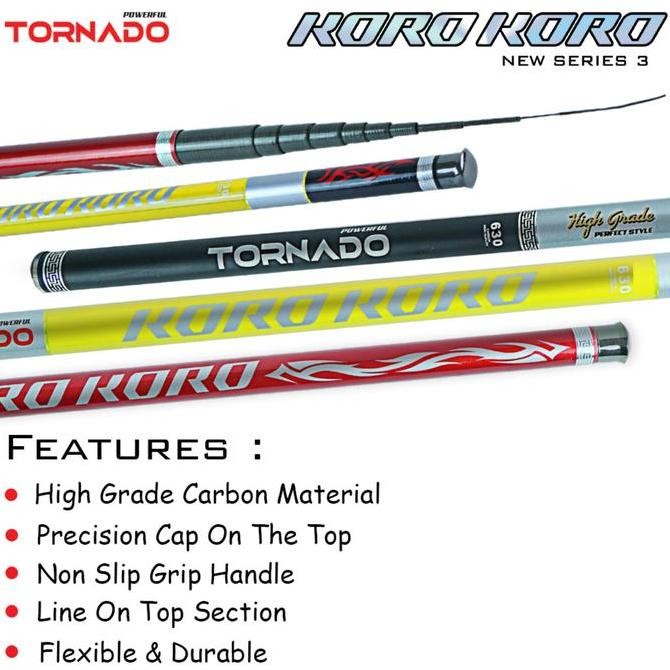 Best Pick - TORNADO Joran Pancing KORO-KORO Tegek Carbon 300CM - 720CM Tegek Ruas Pendek