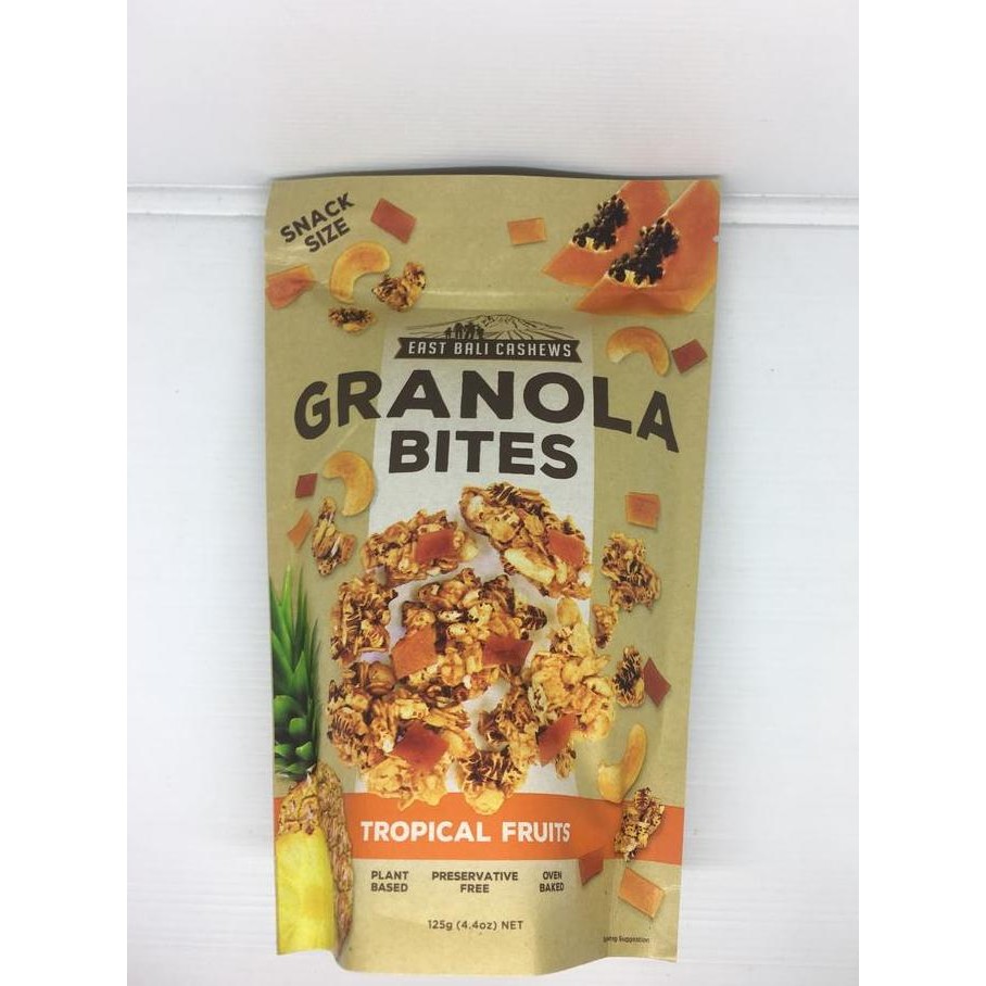 

Baru East Bali Cashew Granola Bites Tropical Fruits 125 Gram