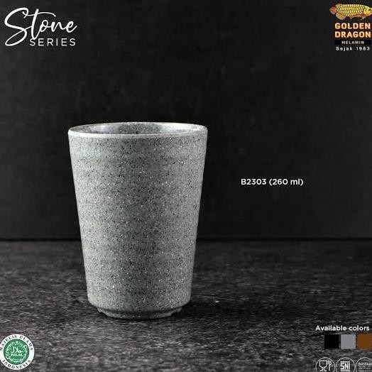 =+=+=+] Gelas Melamin Dragon Batu Tembikar Gelas Teh Ocha Gelas Hitam Abu Ulir