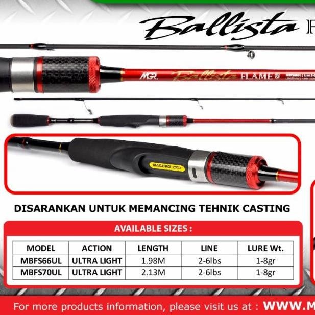 joran ul maguro ballista ice flame 662 2-6 lb ultralight