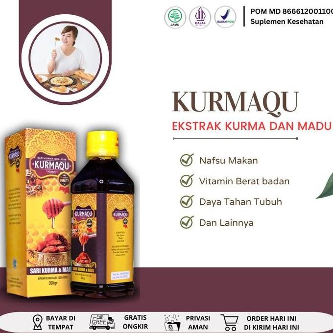 

BARU KURMQU SUPLEMEN MADU NAFSU MAKAN VITAMIN MADU EKSTRAK SARI KURMA DAN MADU ISI 350GR