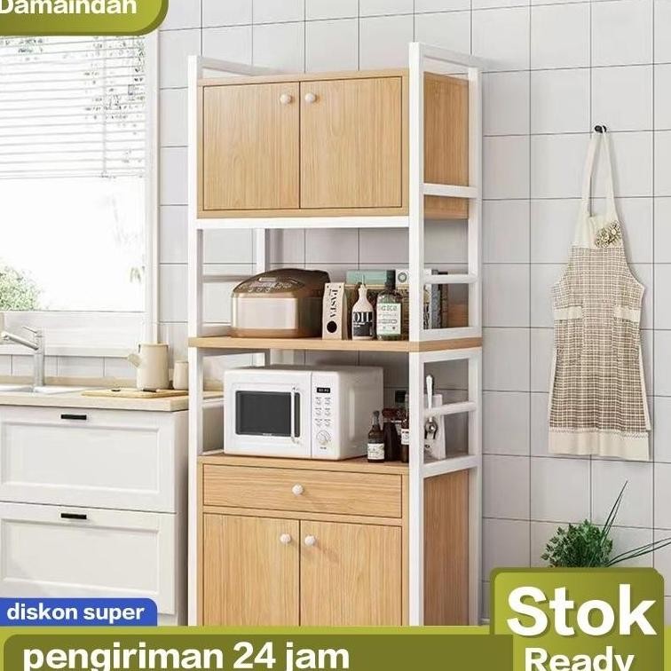 Rak Dapur Minimalis / Rak Oven / Rak Microwave / Lemari Dapur / Rak Dapur Serbaguna / Dapur Susun Mi