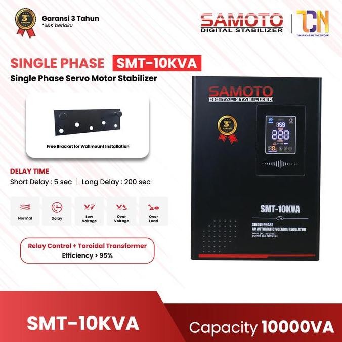 SAMOTO Stabilizer 10000VA Stavolt Single Phase Stavolt SMT10000VA Stabiliser AC Automatic Regulator