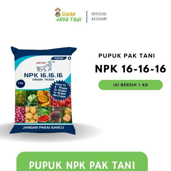 

Terlaris Pupuk Npk 16-16-16 Pak Tani Kemasan Pabrik 1 Kg - Pupuk Tanaman Berkualitas
