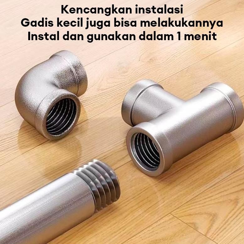 tg-342 jg-8 Jemuran Baju Stainless Kuat Besar Jemuran Baju Besi Gantungan Baju Berdiri Besar 220*80*