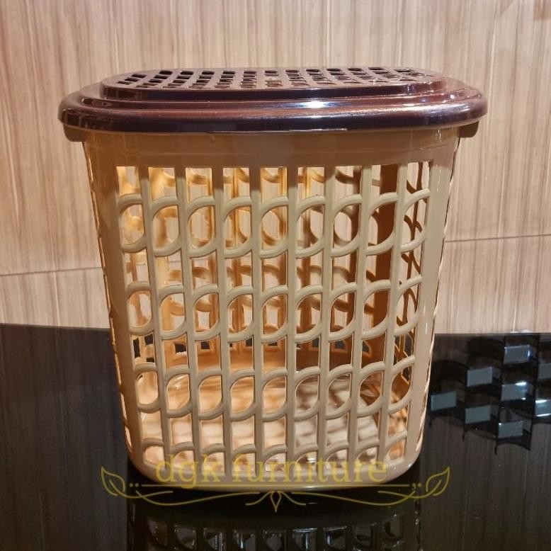 &$& Keranjang Laundry Box Tempat Penyimpanan Cucian Pakaian Baju Anak Bayi Kotor Bertutup Tutup Besa