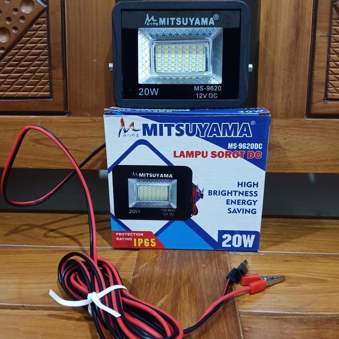 tersedia lampu sorot dc 20 watt tembak 12v ip65 mitsuyama ms-9620dc floodled