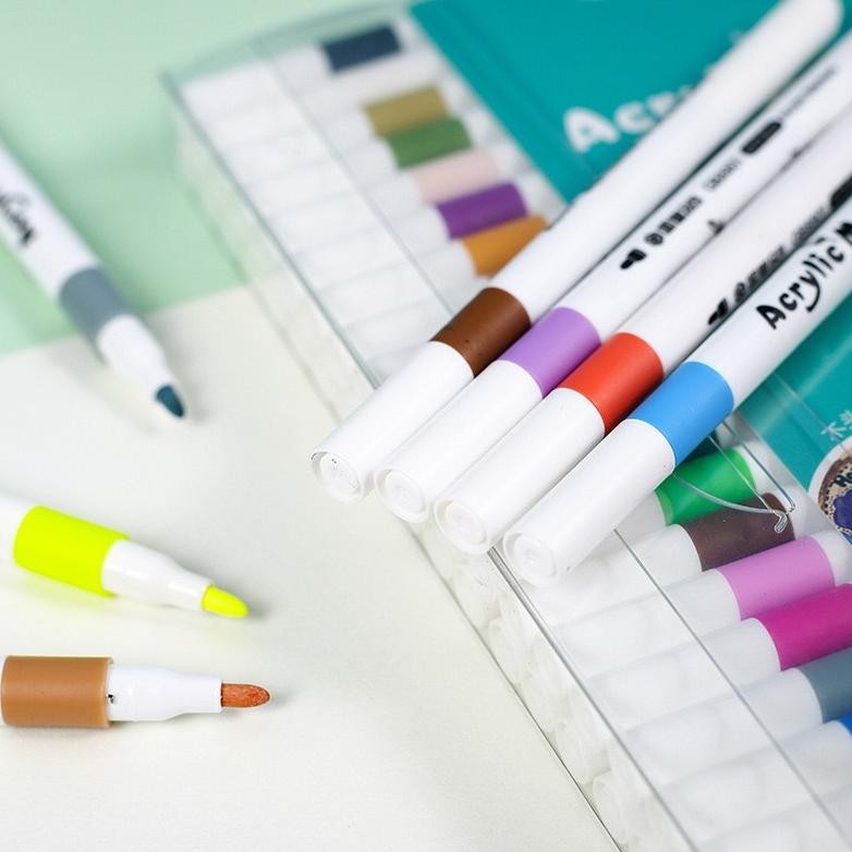 

Ready 1 Set 12 & 24 Warna Pen Acrylic Marker Waterproof Sumdgeproof Bisa Untuk Lukis Di Baju, Sepatu Dll