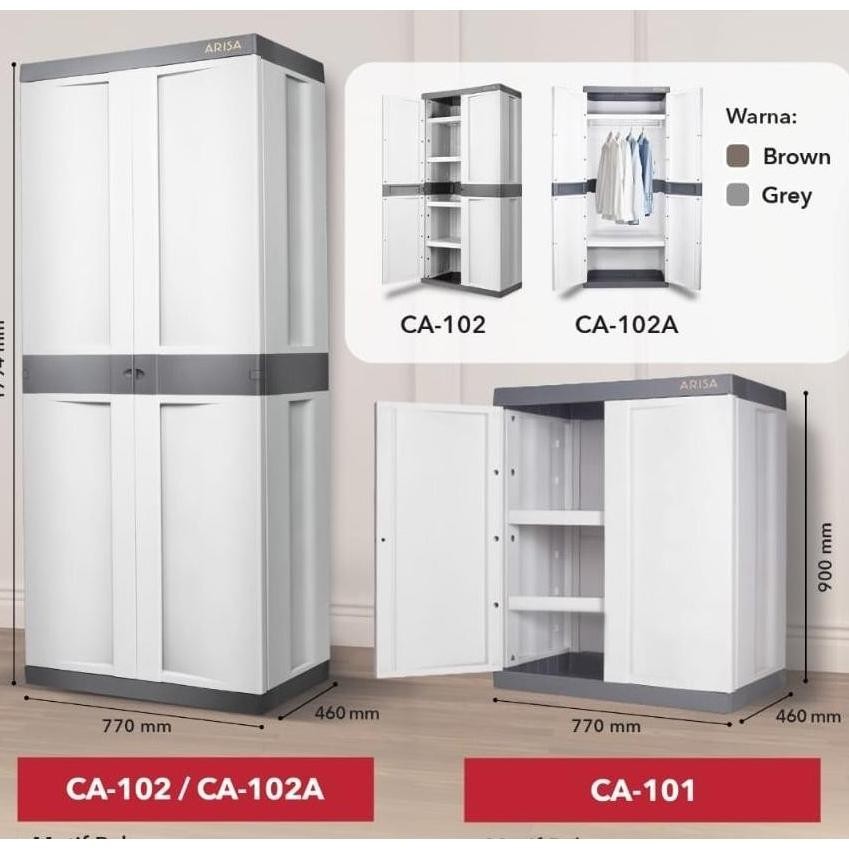 Arisa Lemari Pakaian Plastik Rak Ambalan Laci Cabinet Drawer Baju Plastik