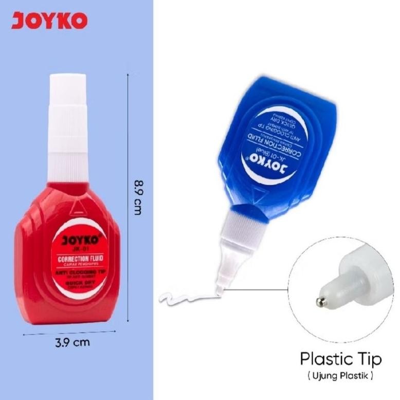 

Ready ( 12 Buah ) Jk01 Tipex Cair Correction Jk 01 Liquid Koreksi Cairan Penghapus Joyko Jk-01