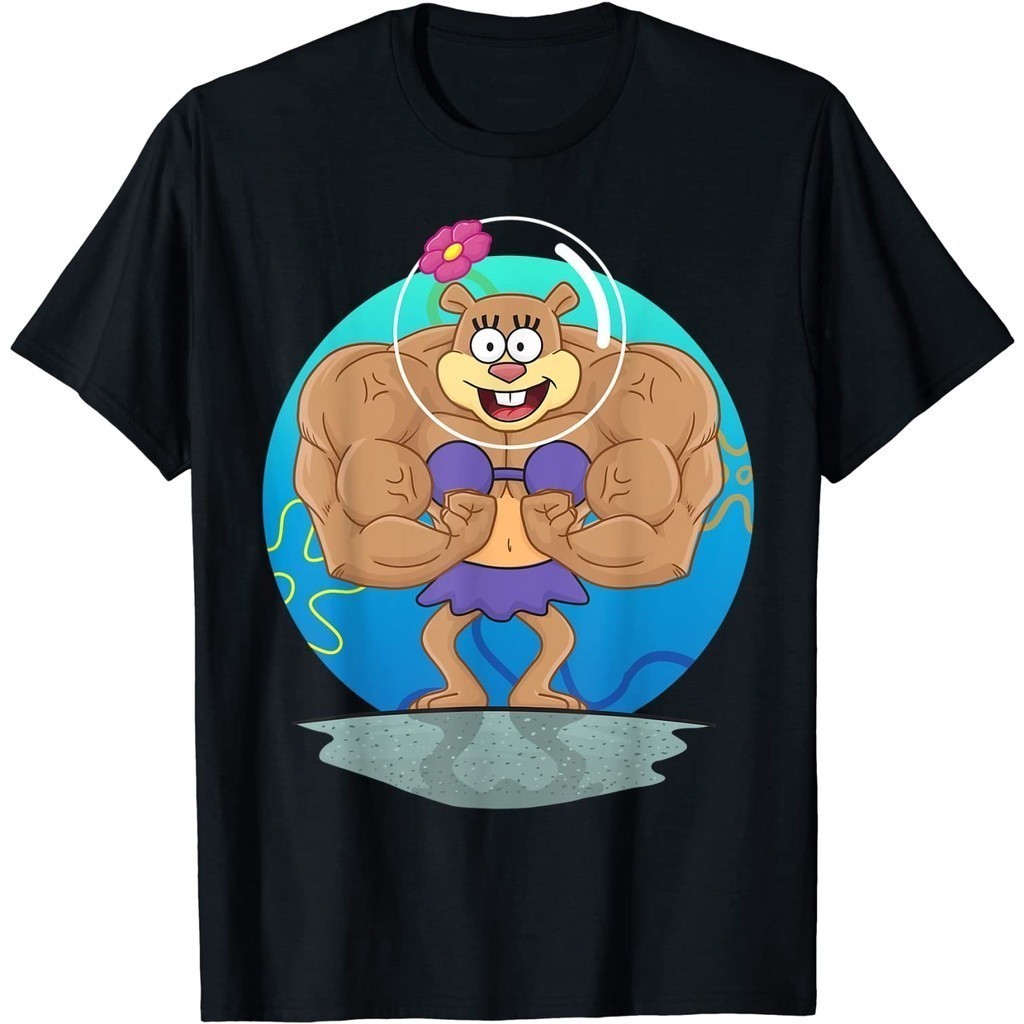 Baju Kaos pria Wanita Mademark x SpongeBob SquarePants - Sandy Cheeks Muscle T-Shirt Cotton Combed 2