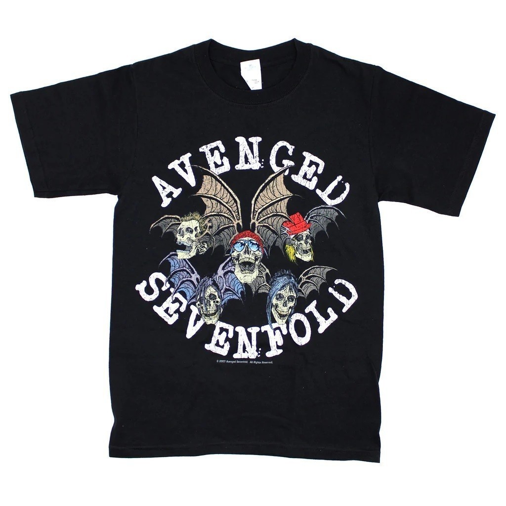 Baju Kaos Avenged Sevenfold A7X Characters '08 Tour T-Shirt Premium Cotton Combed 24s Original 100% 