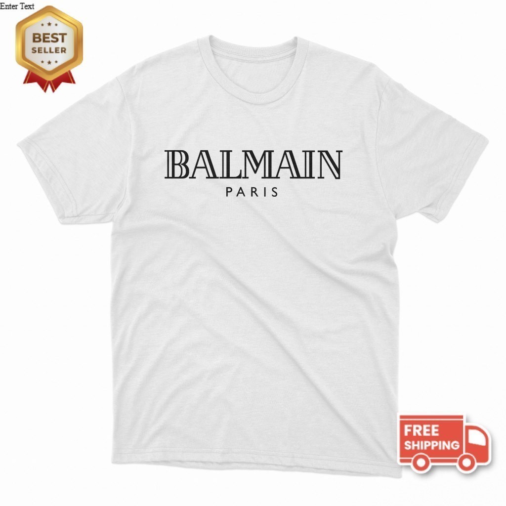 Baju Kaos BALMAIN Paris T-Shirt Premium Cotton Combed 24s Original 100% | Pinky Project