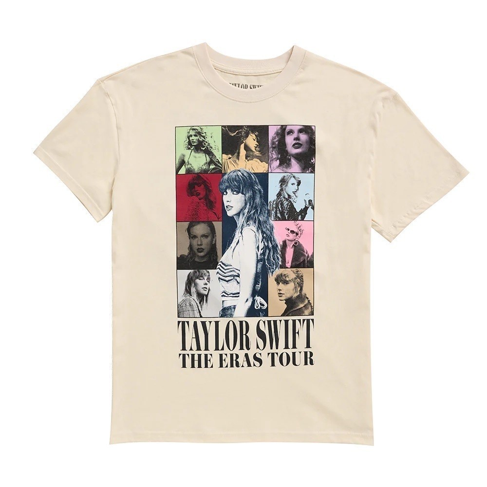 Baju Kaos TAYLOR SWIFT MERCH THE ERAS TOUR BEIGE T-Shirt Premium Cotton Combed 24s Original 100% | P