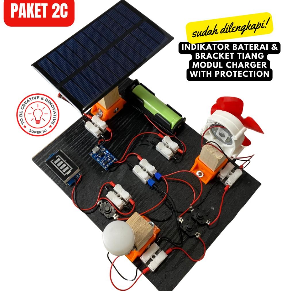 KIT EDUKASI PEMBANGKIT LISTRIK TENAGA MATAHARI SOLAR CELL PANEL SURYA PLTS GENERATOR MINI KIPAS TENA