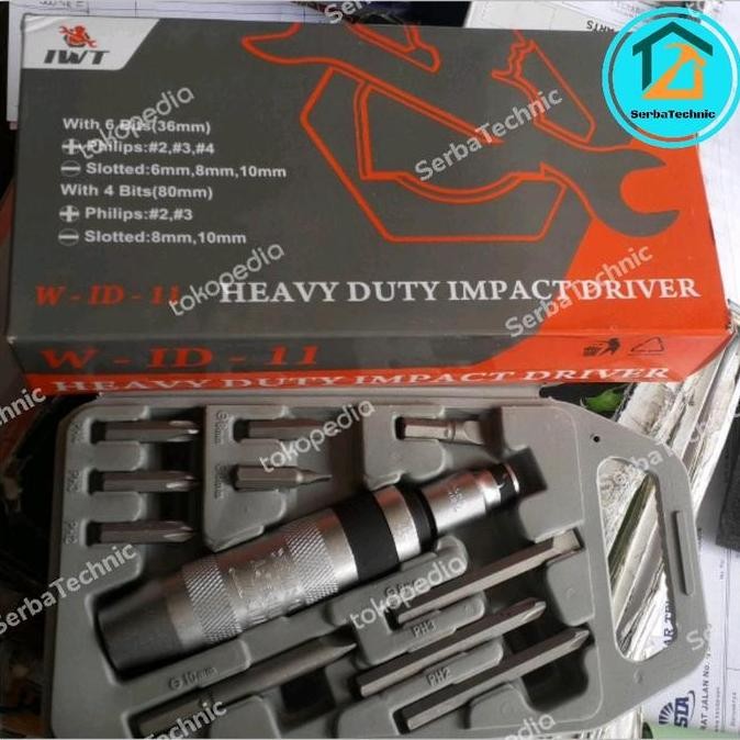 Spesial Obeng Ketok Set 11 Pcs Iwt Impact Drive Set 11 Pcs Iwt