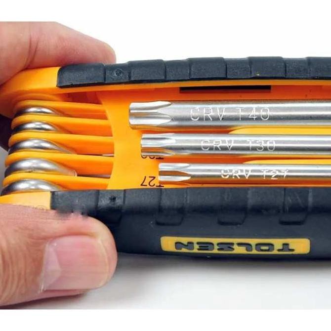 Miliki Hex Key Kunci L Bintang Lipat Mini Kecil Folding Torx Key Set 8Pcs 20069 Tolsen