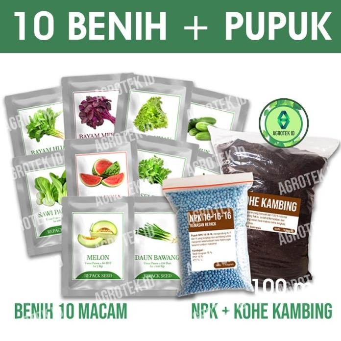 

Terlaris Ready Paket Benih Sayur Dan Buah 10 Macam Bonus Pupuk Npk Dan Pupuk Kandang Kambing