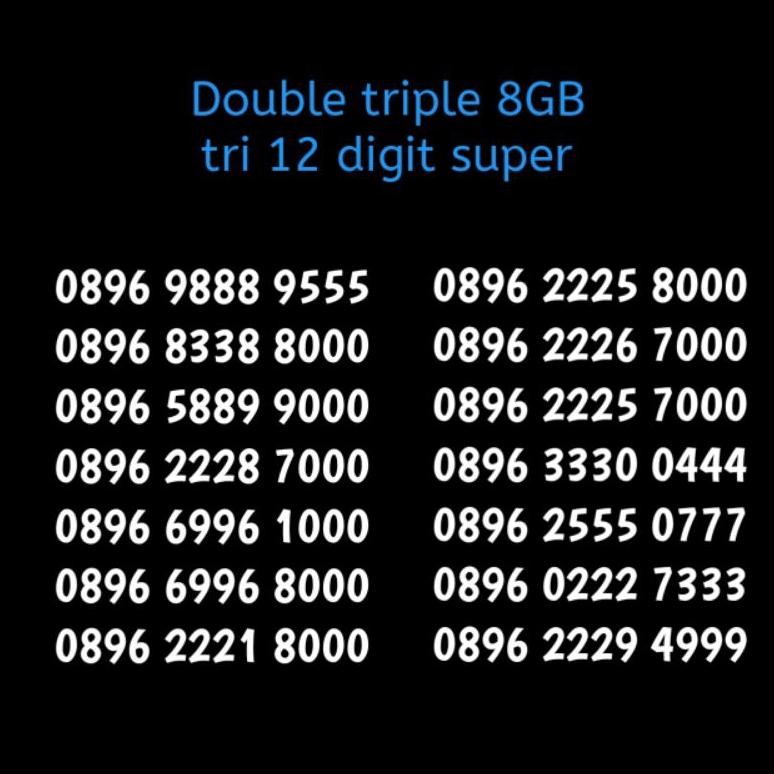 nomor tri cantik 11 digit / 12 digit double triple/ribuan
