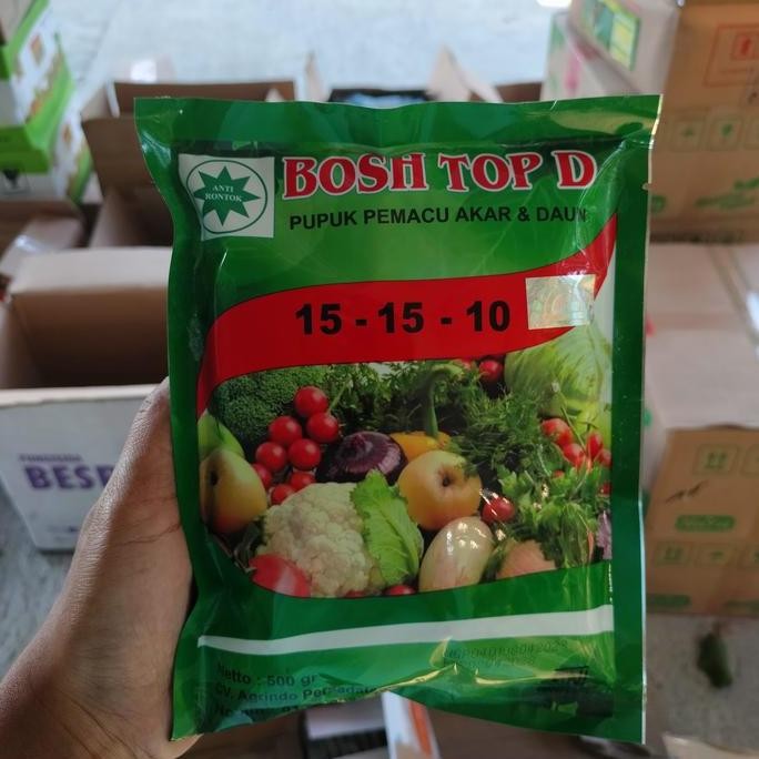 

Terlaris Bosh Top D Pupuk Pemacu Akar Dan Daun Npk 35-20-10 Isi 500Gr