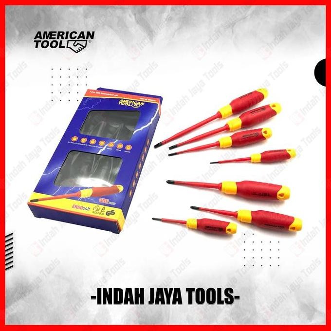 Spesial American Tool Obeng Listrik Set 7 Pcs Vde 1000V Insulated Screwdriver