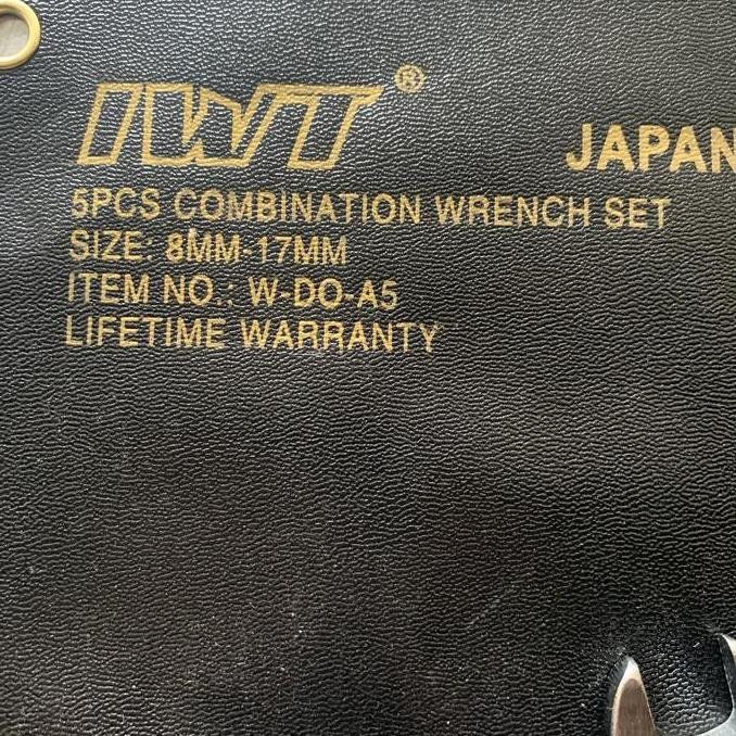 Miliki Kunci Ring Pas Set 5 Pcs Iwt (8-17Mm) Japan Chrome Vanadium