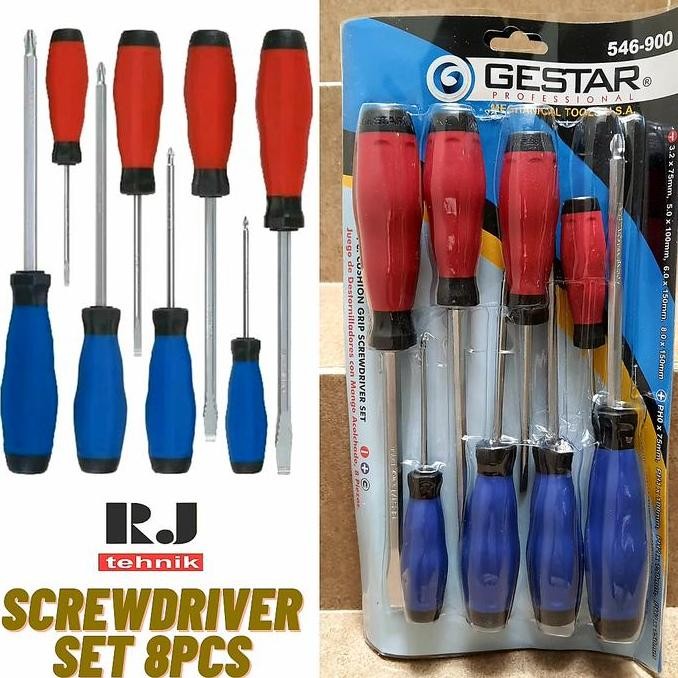 Miliki Gestar Crossman Obeng Mechanical Tool Screwdriver Set 8Pcs