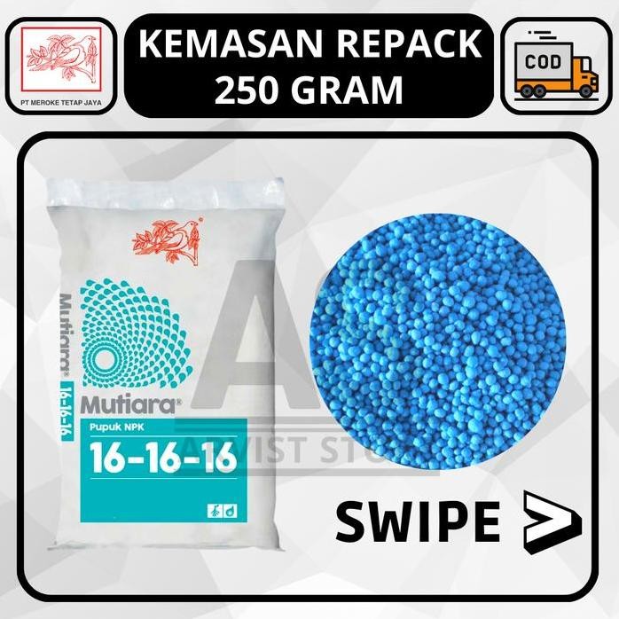 

Terlaris Pupuk Mutiara Npk 16-16-16 Meroke Kemasan Repack 250 Gram