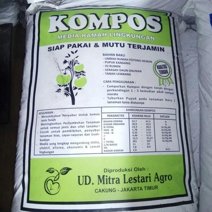 

Terlaris Marimari- Media Tanam Tanah Subur Pupuk Kandang Pupuk Kompos Per 1 Karung