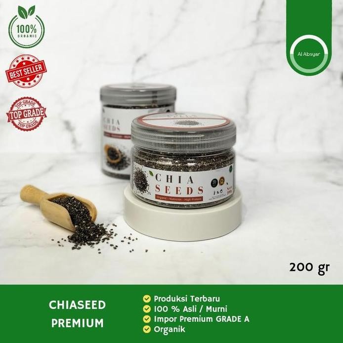 

Terlaris Chia Seed Organik Premium Kemasan Toples Halal Mexico Healthy Food Black Chiaseed Wijen