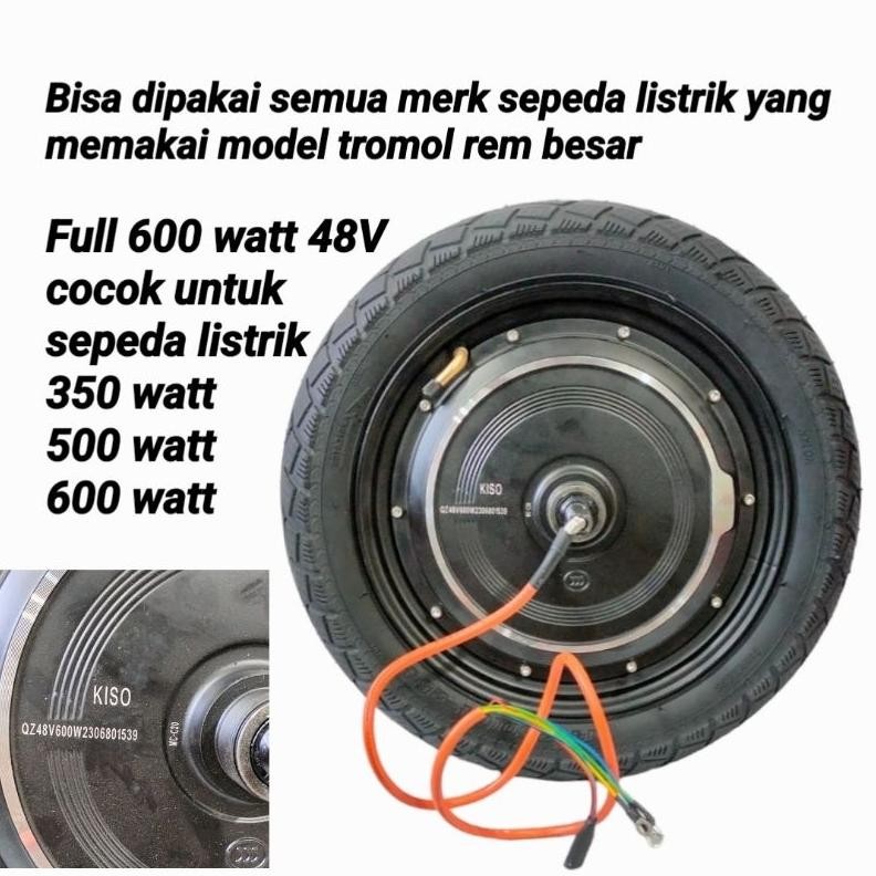 Premium Dinamo Sepeda Listrik 500W- 600W 48V & 1000W / R10 GRATIS BAN TUBELESS High Quality