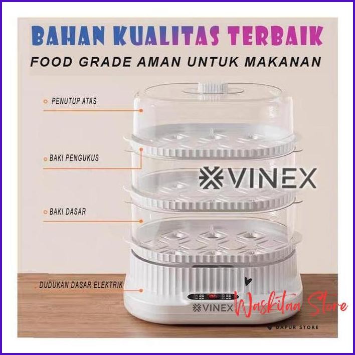 PROMO.. ELECTRIC STEAMER ALAT KUKUS 10L KUKUSAN LISTRIK MULTIFUNGSI 3 LAPIS