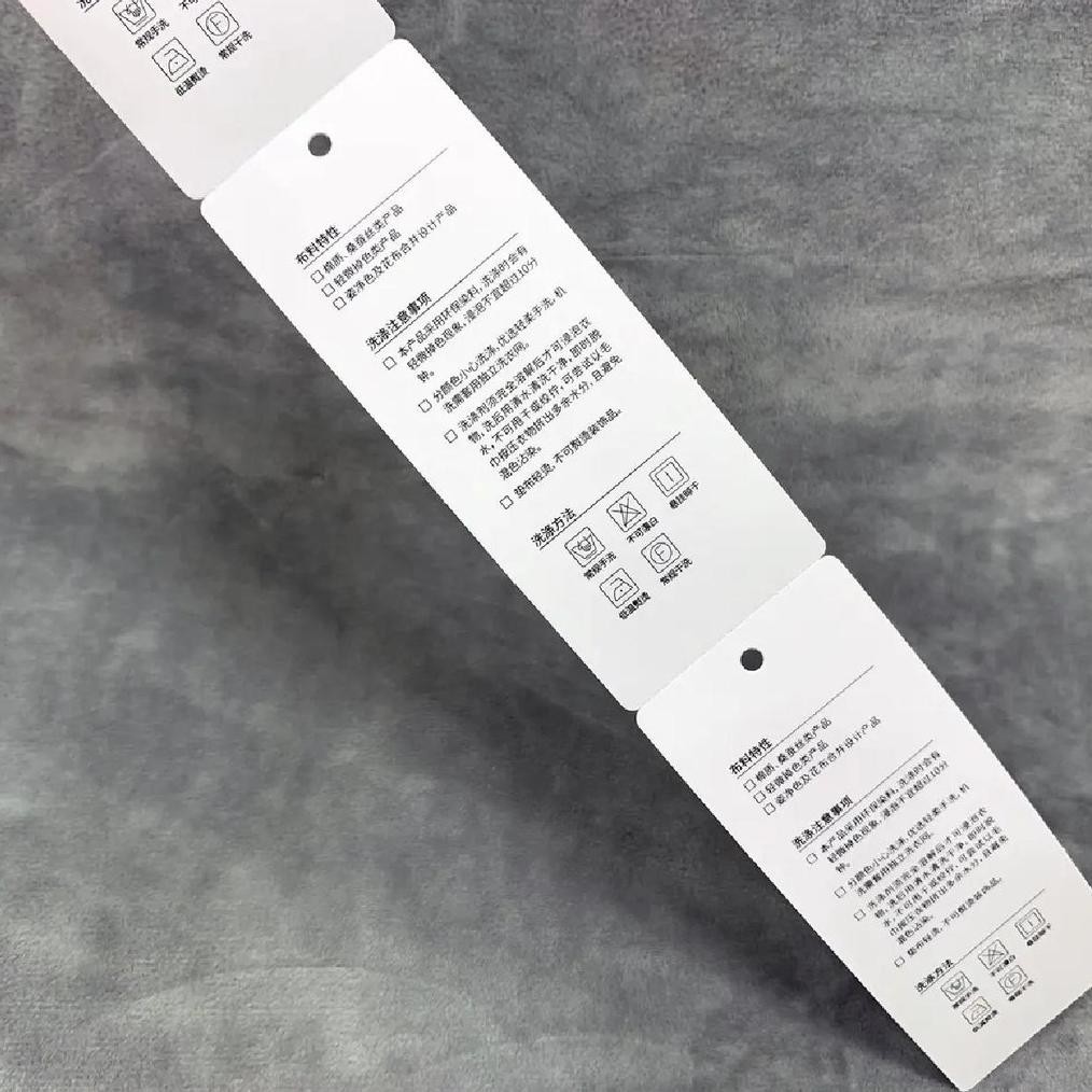 

Premium 1000pcs hangtag baju Dapat dicetak tag baju branded 35*50mm label karton hang tag Label sertifikat pakaian kosong High Quality