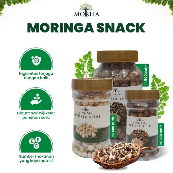 

MORINGA SEED - 100 GR (500 BUTIR) CEMILAN BIJI KELOR MORINGA SEED TERMURAH