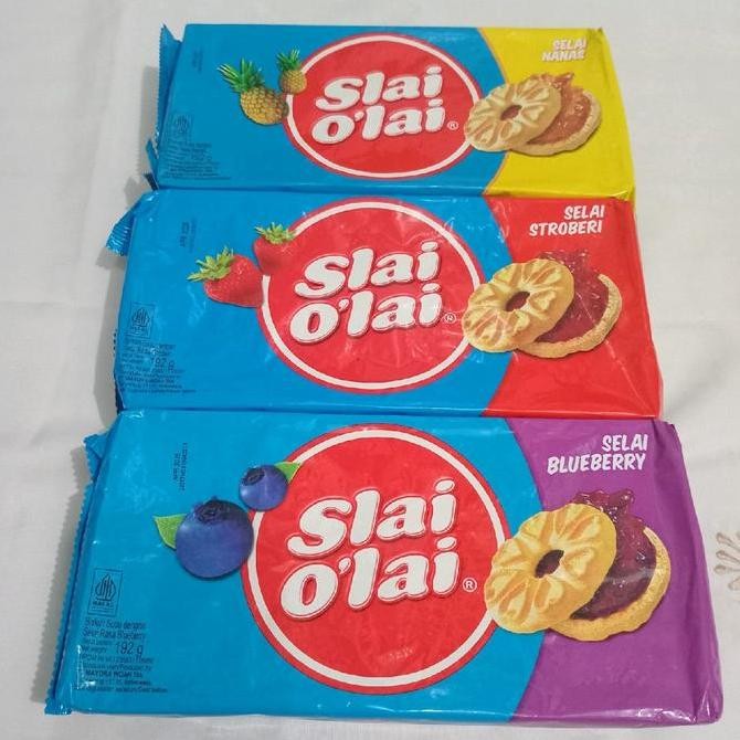 

Produk Baru!! Paket 3pcs Slai Olai biskuit susu dengan selai nanas, stroberi, blueberi @ 192g