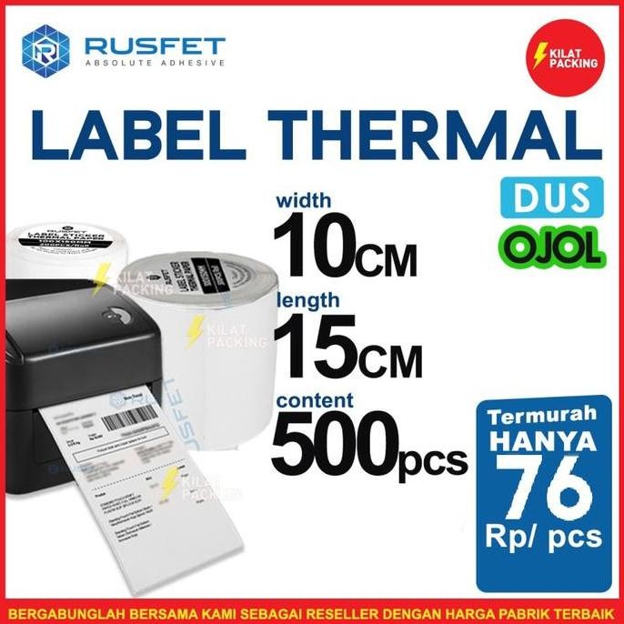 

new label thermal stiker bare label 500pcs thermal rusfet dus ojol