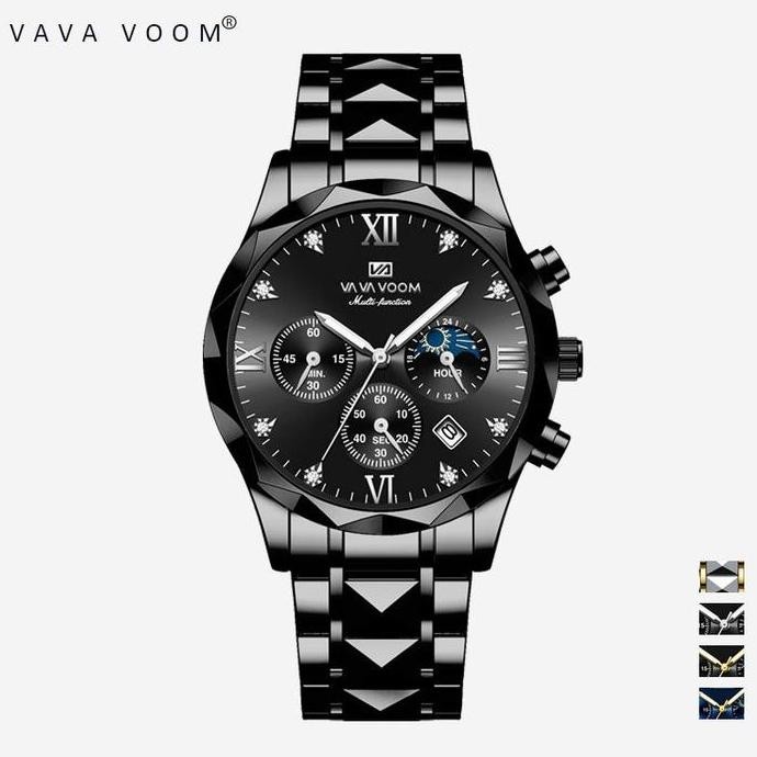 Promo Vava Voom 2741 Jam Tangan Chrono Aktif Pria Elegan Strap  Analog Anti Air Bergaransi 100% Ori 